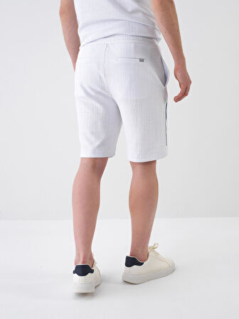 Beyaz Regular Fit Pamuklu Şort