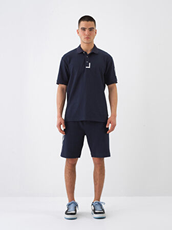 Lacivert Regular Fit Pamuklu Şort