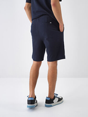 Lacivert Regular Fit Pamuklu Şort