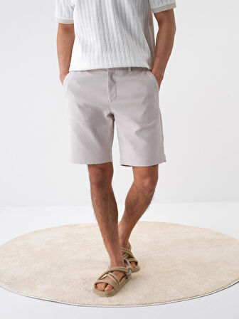male Naturel Slim Fit Pamuklu Şort