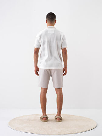 male Naturel Slim Fit Pamuklu Şort