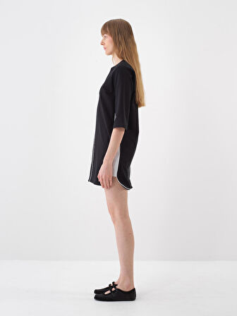 Siyah Regular Fit Pamuklu Elbise