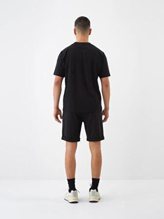 Siyah Regular Fit Pamuklu Şort