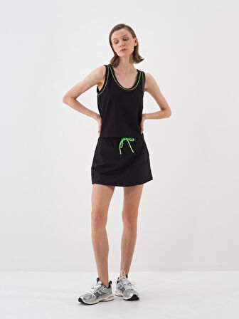 Siyah Regular Fit Pamuklu Atlet