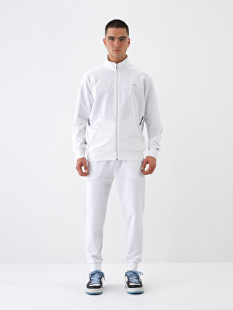 Beyaz Regular Fit Pamuklu Sweatmont