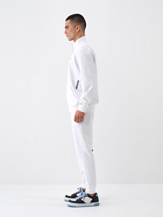 Beyaz Regular Fit Pamuklu Sweatmont