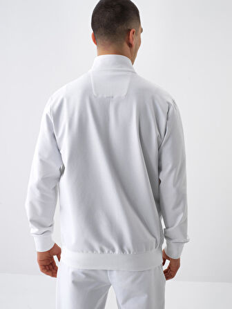 Beyaz Regular Fit Pamuklu Sweatmont