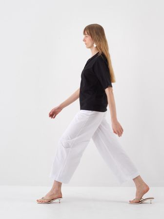 Siyah Oversize Pamuklu Bluz