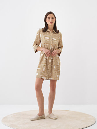 Camel Regular Fit Pamuklu Elbise