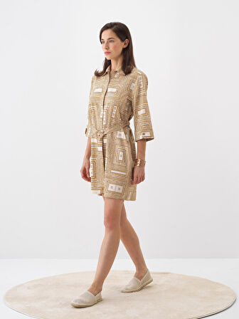 Camel Regular Fit Pamuklu Elbise