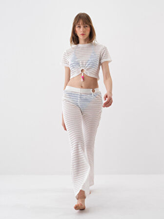 female Beyaz Slim Fit  Crop