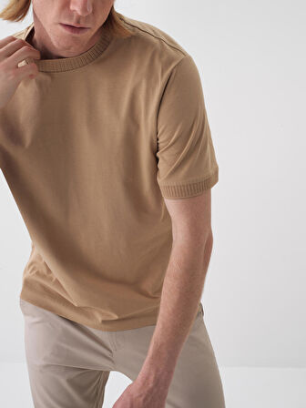 Camel Regular Fit Pamuklu Tişört