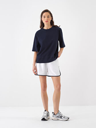 Lacivert Oversize Pamuklu Bluz