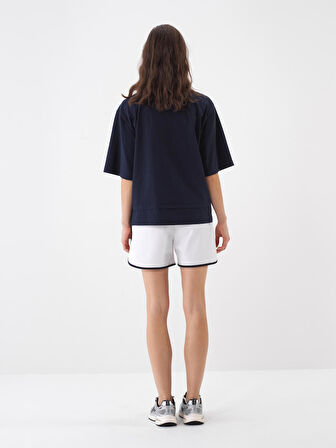 Lacivert Oversize Pamuklu Bluz