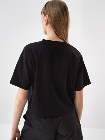 Siyah Oversize Pamuklu Tişört
