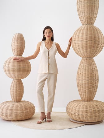 Naturel Oversize Pamuklu Bluz