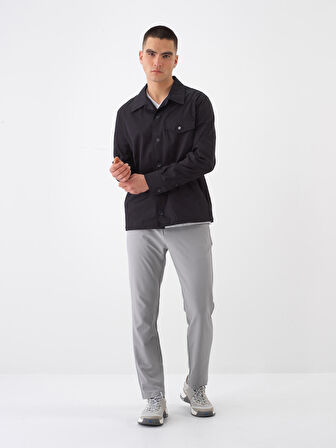 Siyah Regular Fit Pamuklu Ceket