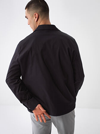 Siyah Regular Fit Pamuklu Ceket