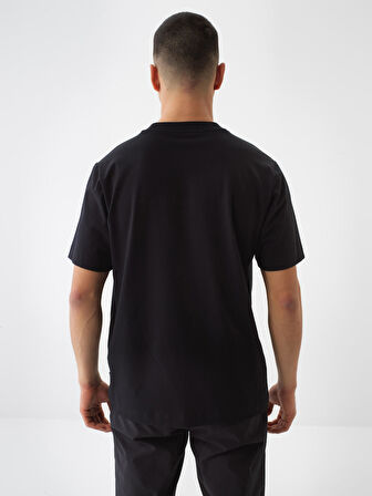 Siyah Regular Fit Pamuklu Tişört