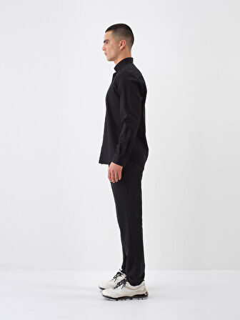Siyah Regular Fit Pamuklu Gömlek