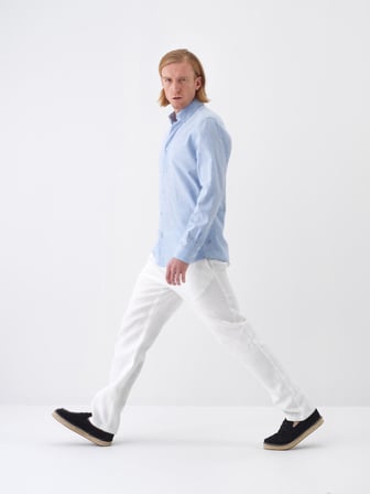 Mavi Regular Fit Keten Gömlek