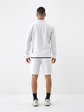 Beyaz Slim Fit Pamuklu Sweatshirt