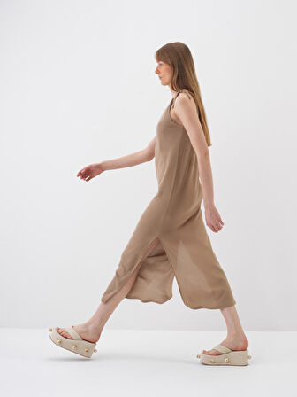 Camel Regular Fit Pamuklu Elbise