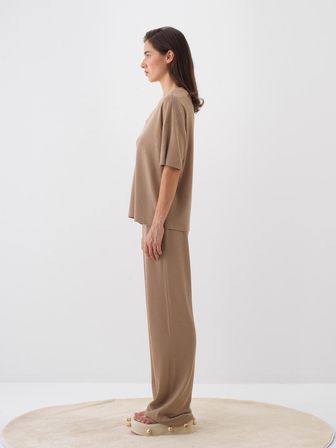 Camel Oversize Pamuklu Bluz