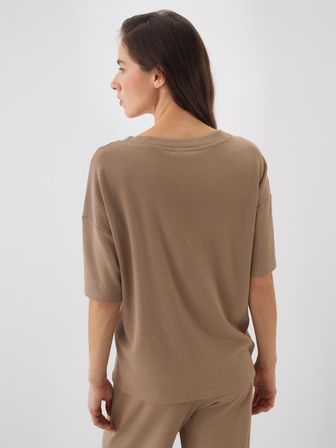 Camel Oversize Pamuklu Bluz