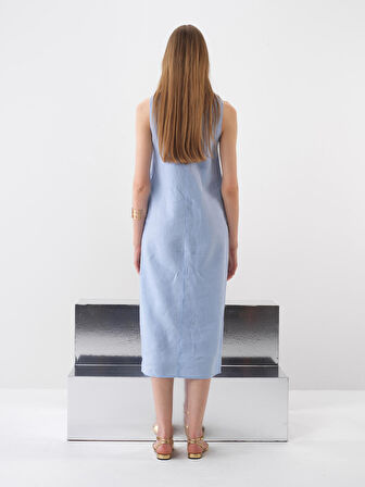 Mavi Regular Fit Keten Elbise