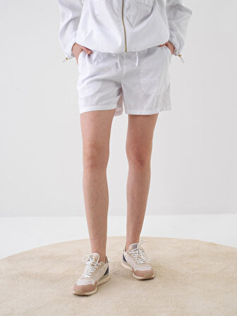 Beyaz Oversize  Şort