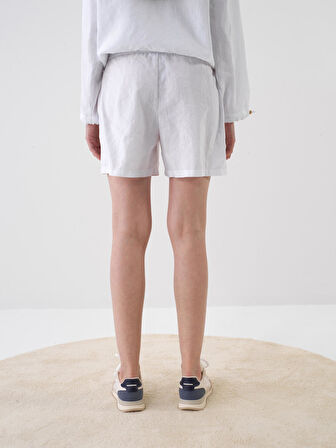 Beyaz Oversize  Şort