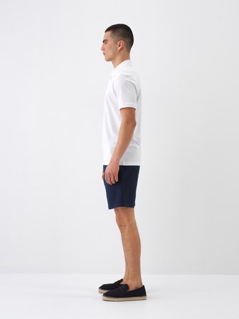 Lacivert Regular Fit Keten Şort