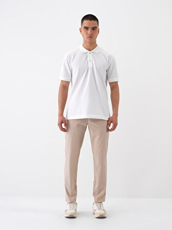 Bej Slim Fit Pamuklu Jogger Pantolon