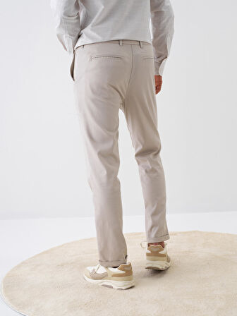 male Bej Slim Fit Pamuklu Jogger Pantolon