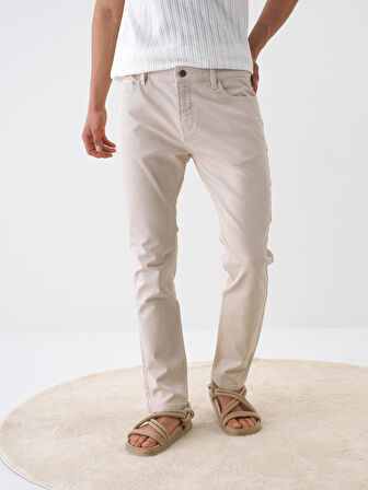 Naturel Slim Fit Pamuklu Pantolon