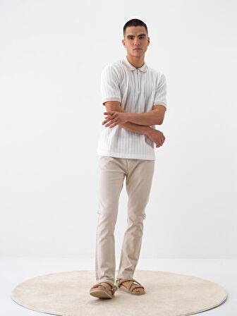 Naturel Slim Fit Pamuklu Pantolon
