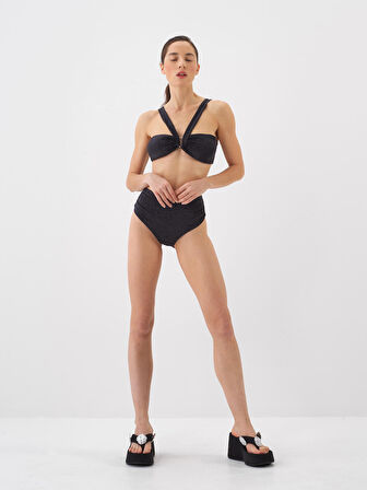 Xint Siyah Regular Fit Bikini Üst