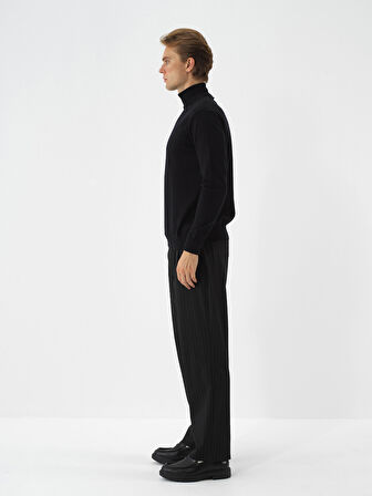 Xint Siyah Pamuk Dokulu Regular Fit Kazak