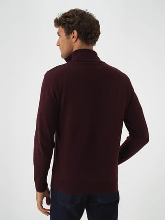 Xint Bordo Pamuk Dokulu Regular Fit Kazak