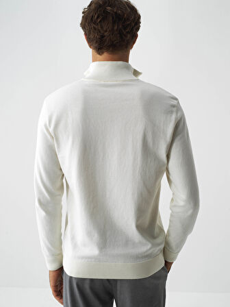 Xint Ekru Pamuk Dokulu Regular Fit Kazak