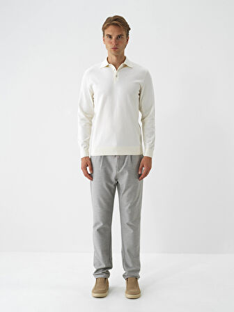 Xint Ekru Pamuk Dokulu Regular Fit Kazak