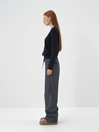 Xint Lacivert Pamuk Dokulu Oversize Kazak