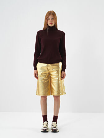 Xint Bordo Pamuk Dokulu Regular Fit Kazak