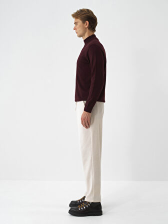 Xint Bej Lüks Dokulu Soft Kadife Slim Fit Sweat Pantolon