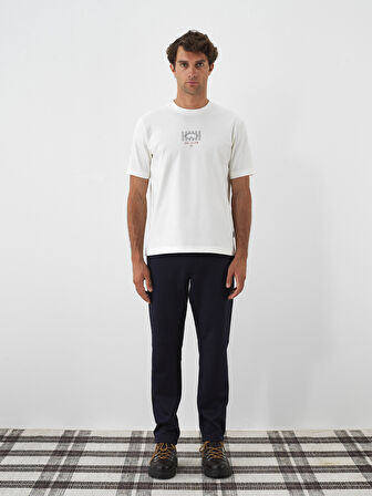 Xint Ekru Pamuk Dokulu Regular Fit Tişört