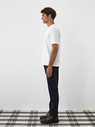 Xint Ekru Pamuk Dokulu Regular Fit Tişört