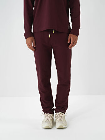 Xint Bordo Pamuk Dokulu Regular Fit Sweat Pantolon