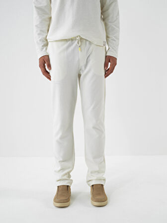 Xint Ekru Pamuk Dokulu Regular Fit Sweat Pantolon