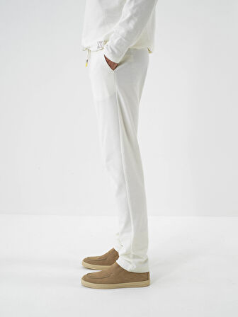 Xint Ekru Pamuk Dokulu Regular Fit Sweat Pantolon